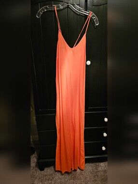 Old Navy Orange Slip Dress with Thin Straps